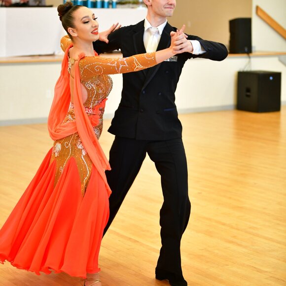 Orange Blossom - Ballroom Smooth Gown Nude & Orange by Dore Designs - Picture 15 of 16